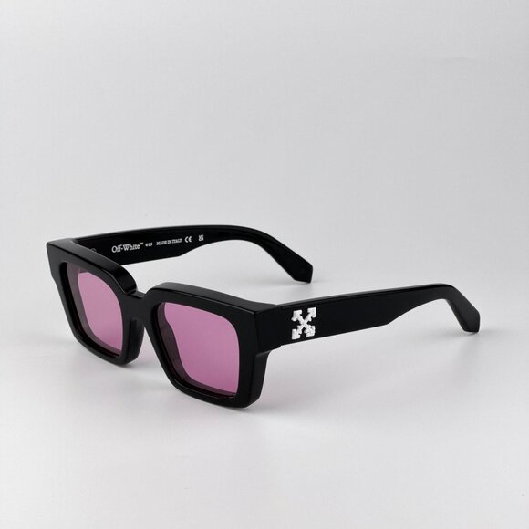 Off-White VIRGIL Sunglasses – Black Square Frame Pink Lense | Model OERI008 1030 - Picture 4 of 11